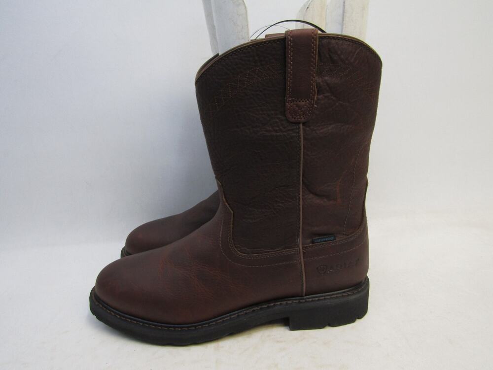 EUC Ariat Mens Size 14 D Brown Leather Roper Cowboy Western Boots